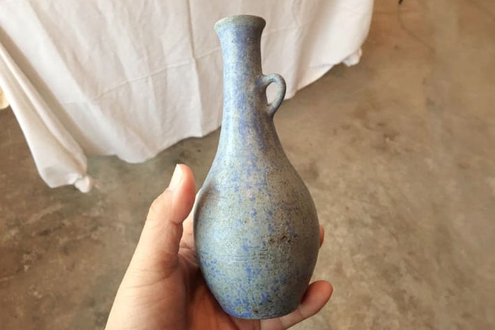 [石原ゆきえ] フラワーベース 花器ブルー
