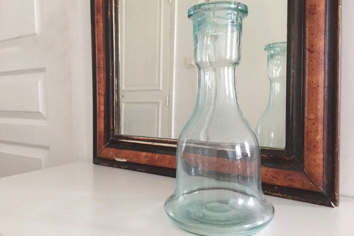 ［antiques］吹きガラス フラワーベース