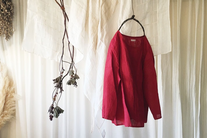 ［fog linen work/フォグリネンワーク］ニーヴ トップ モロッコレッド