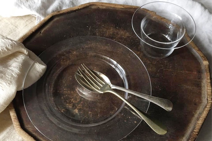 [稲葉知子]吹きガラス 帽子カップ＆リム皿各１のセット※他アイテム同梱不可-とんぱhanare