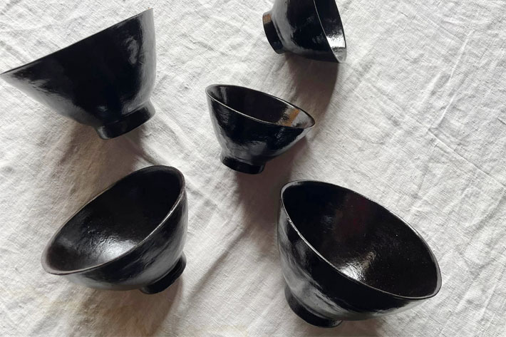 [能登千加重] 黒漆の茶杯