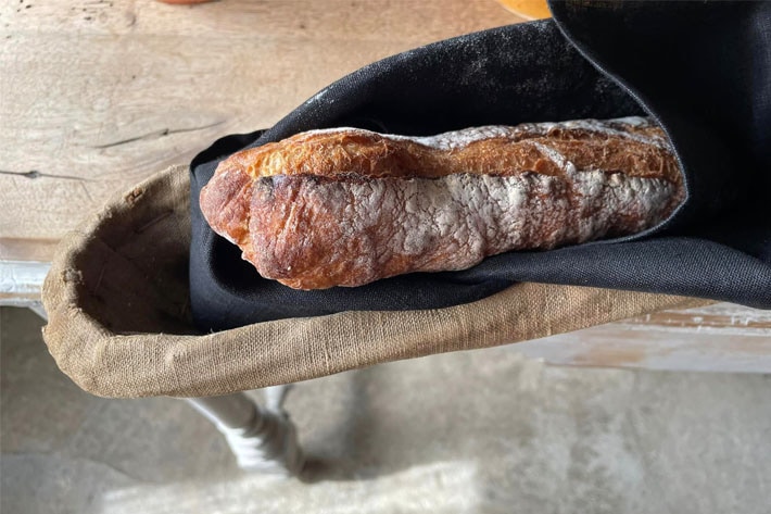 ［antiques］フランス バゲット発酵パニエ ロング(麻布付き)