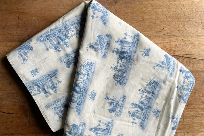 ［Antiques］France  トワルドジュイ　（青）