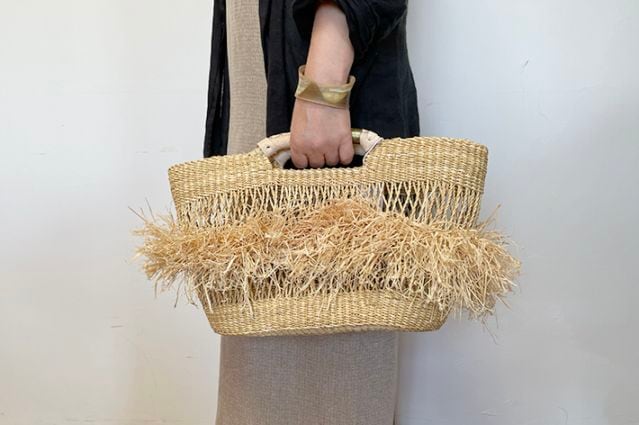NEW!［ biga ］ Bolga basket クラッチフリンジ