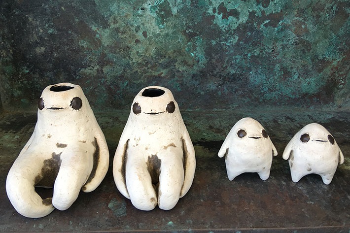 ミヤチヤスヨ　マラカスぼうや　常滑焼　陶芸作家 ミヤチヤスヨ] マラカスぼうや | すべての商品 | とんぱhanare