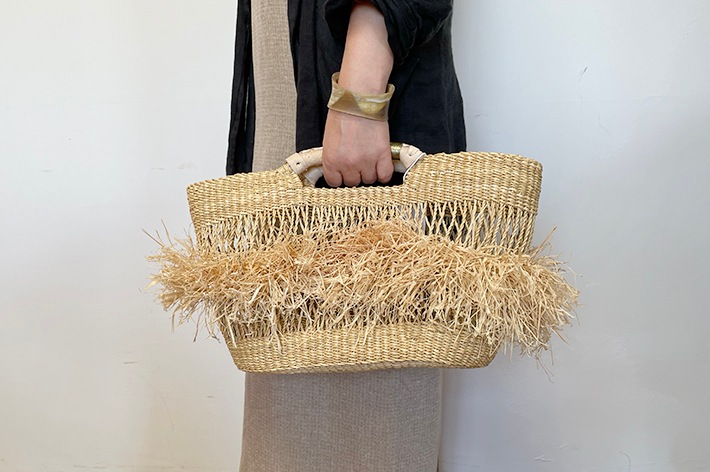 NEW!［ biga ］ Bolga basket クラッチフリンジ | biga | とんぱhanare