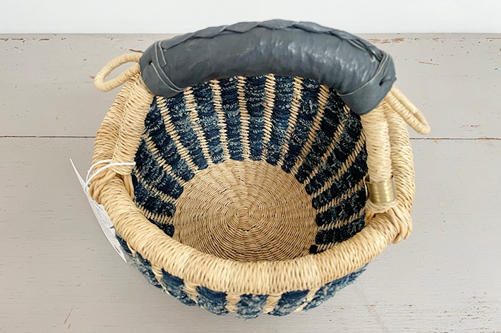 biga ラウンド　カゴ NEW!［ biga ］ Bolga basket ロンド インディゴ | biga | とんぱhanare