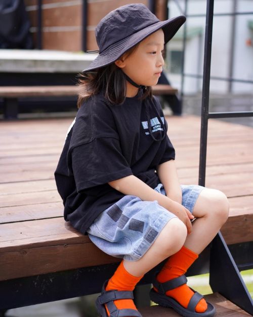 ��original��line denim halfpants �� kids��adult