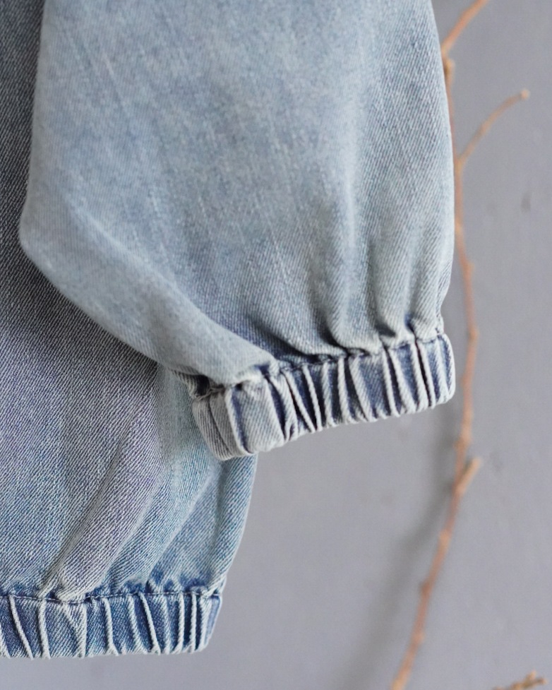 denim half zip - kids��adult