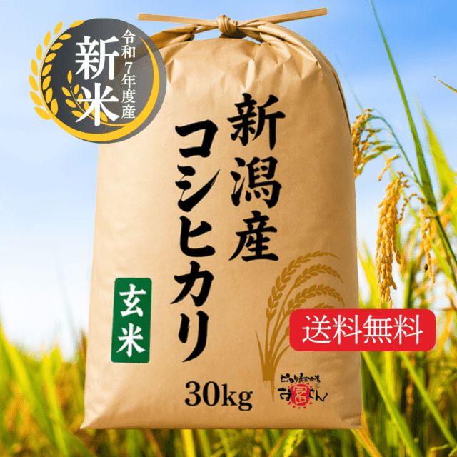 令和7年度産 新潟産コシヒカリ玄米30kg｜※10％OFFSALE