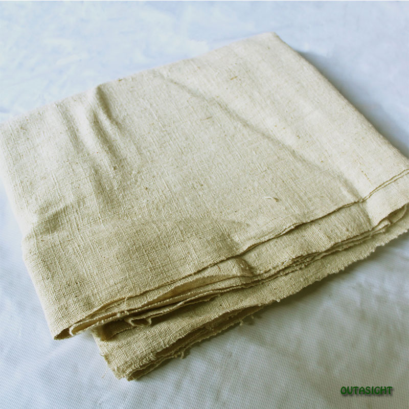 コットン(木綿)反物生地 手紡ぎ 手織 生成り色 タイ TMR-14 | Textile  