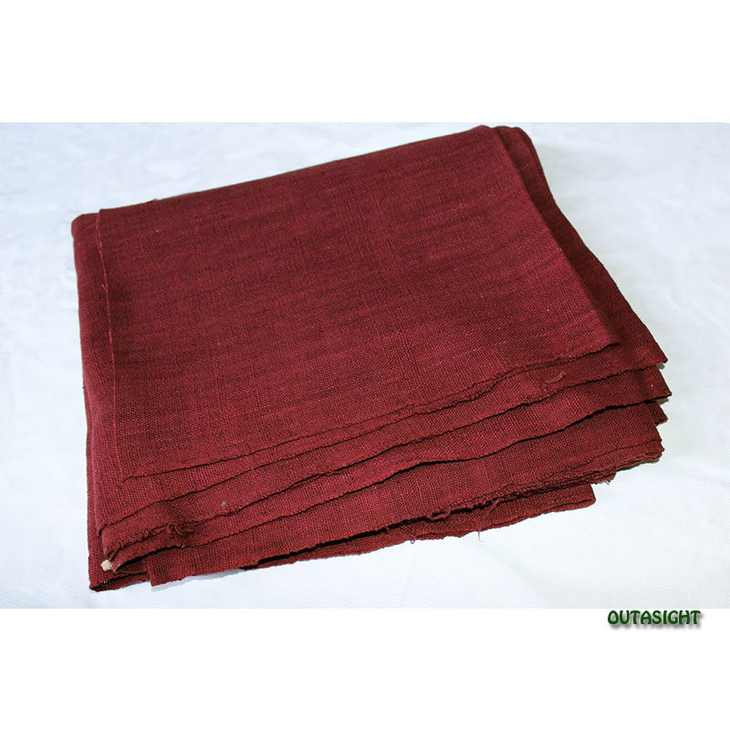 コットン(木綿)反物生地 手紡ぎ 手織 赤錆色 タイ TMR-19 | Textile 