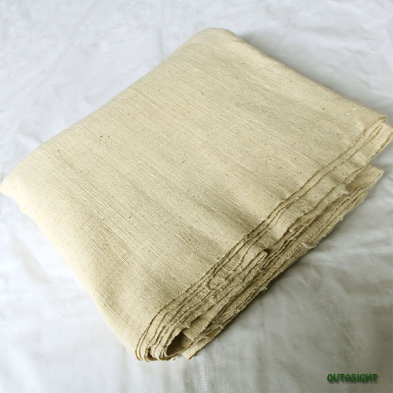 コットン(木綿)反物生地 手紡ぎ 手織 生成り色 タイ TMR-22 | Textile  