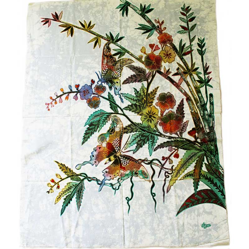 驚きの価格 バティックペインティング (手描きろうけつ染絵画) No.83 絵画