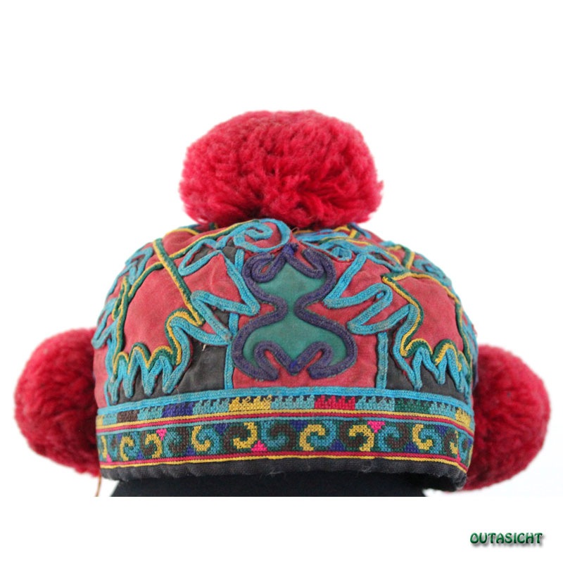 苗族 古刺繍 辮繍 ベビー帽子 民族工芸 ヴィンテージ 刺繍 幼児帽 ヤオ族 ヴィンテージ タイ THT-40 | Textile/織物・染物