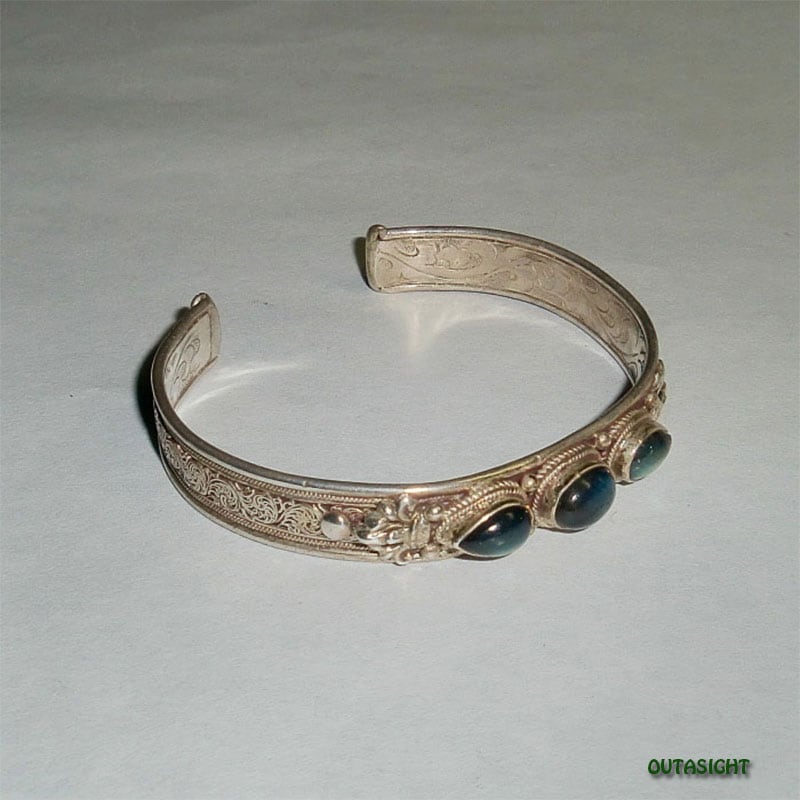 ラブラドライトシルバーブレスレット ネパール NNBR0011 | Accessory 