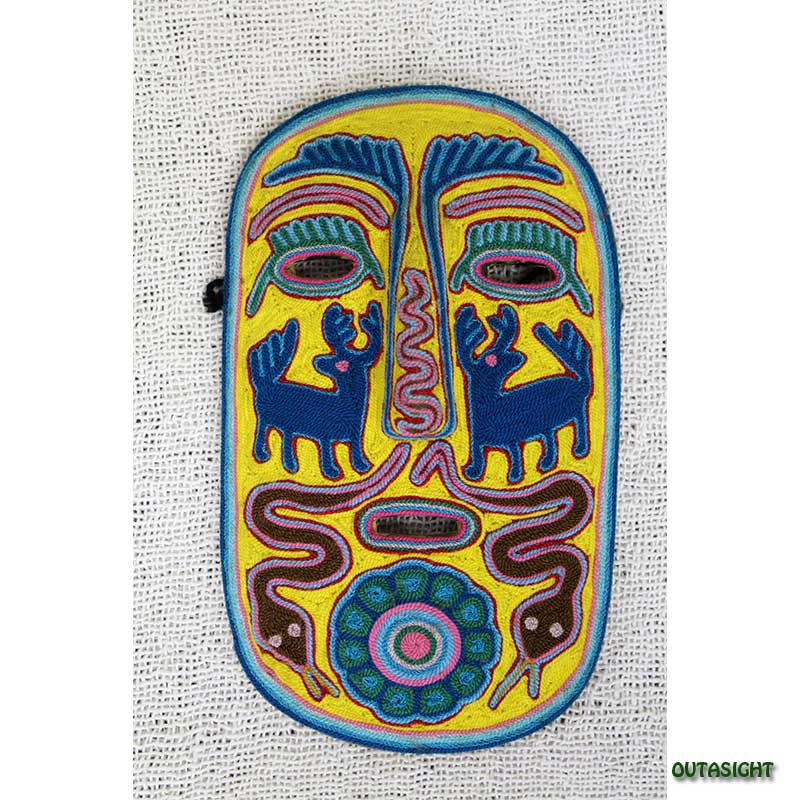 メキシコ ウイチョル族ビーズアート [コヨーテのマスク