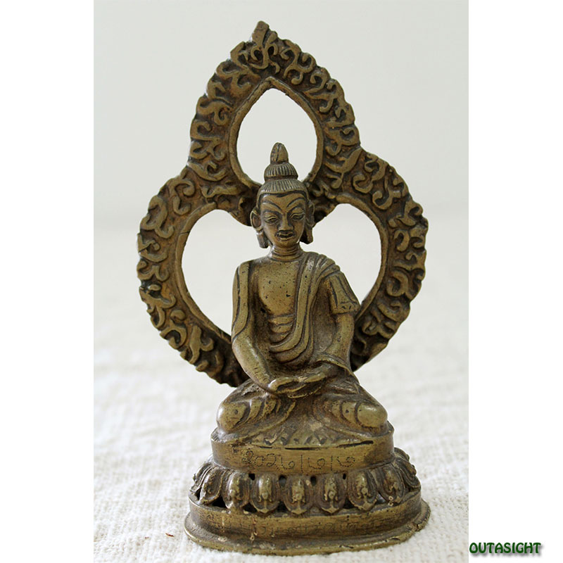 ブッダ 仏陀 真鍮像 アンティーク ネパール NAS-05 | Statue/彫像/金属 
