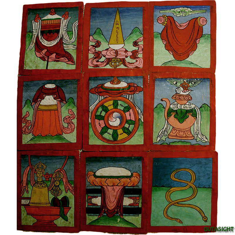 ツァクリ Tsakli チベット絵札 9枚1組 NAO-51-31～39 | Handicraft/民