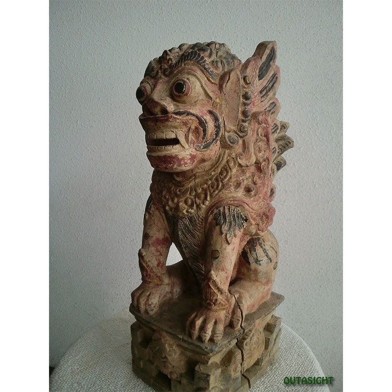 木彫の獅子 アンティーク 木彫り 獅子 アンティーク バリ島 TCC002 | Statue/彫像/金属像/置物