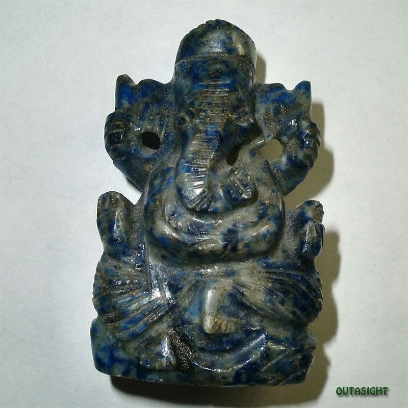 ガネーシャ ＿ラピスラズリ(400g)【天然石】インドの神様 湧き出る