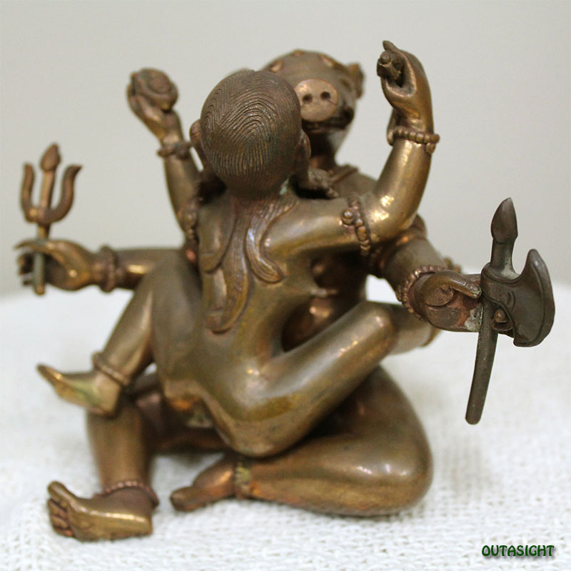 ヴァラーハ シャクティ 銅無垢交合像 ネパール Statue/彫像/金属像/置物,ネパールの仏像・ブータンの神様像 OUTASIGHT
