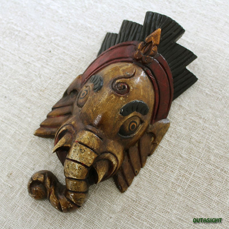 木彫りマスク(お面) ガネーシャ NNM-13 | Mask/マスク/お面