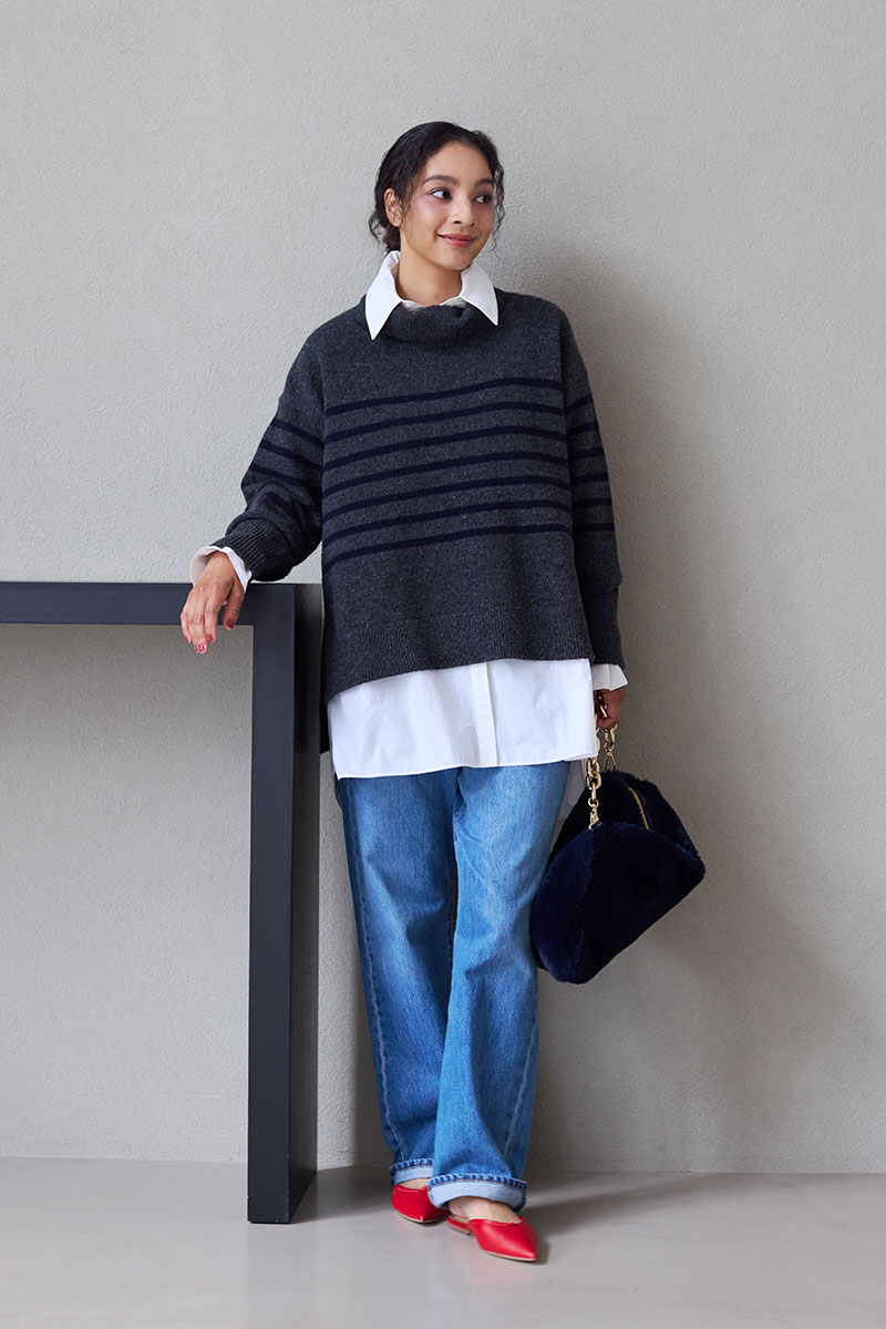 【再販】2026AW_カシミヤブレンドボーダーニット（2026年11月／即納）