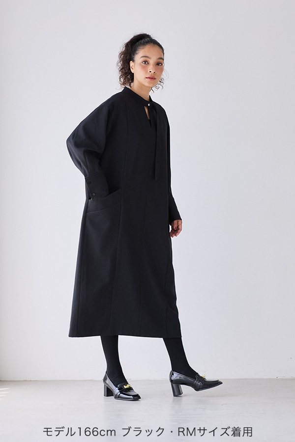 ⭐️ケイミー サックワンピース Ｖネック 半袖 体型補正　M 日本製 kaymeケイミー ネイビー Vネックワンピース七分袖 7号 - メルカリ