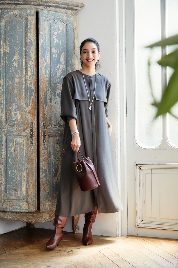 【オアーノ】ダブルヨークワンピース 新品 owauno オアーノ ダブルヨークワンピース 【公式通販】