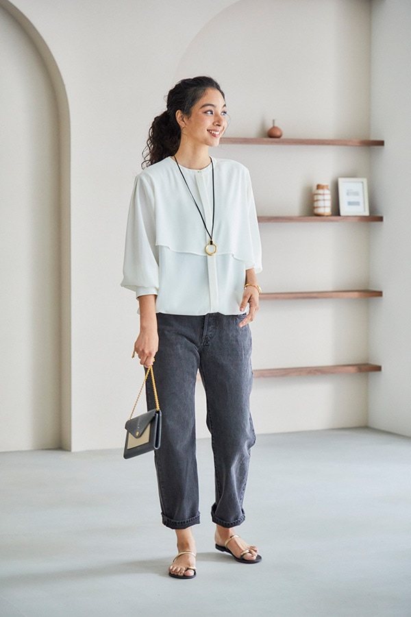 【再販】2025AW_ジョーゼット長袖バルーンブラウス（2026年9月予約受付）