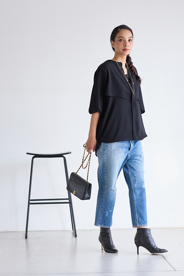 【再販】2025AW_ジョーゼット長袖バルーンブラウス（2026年9月予約受付）