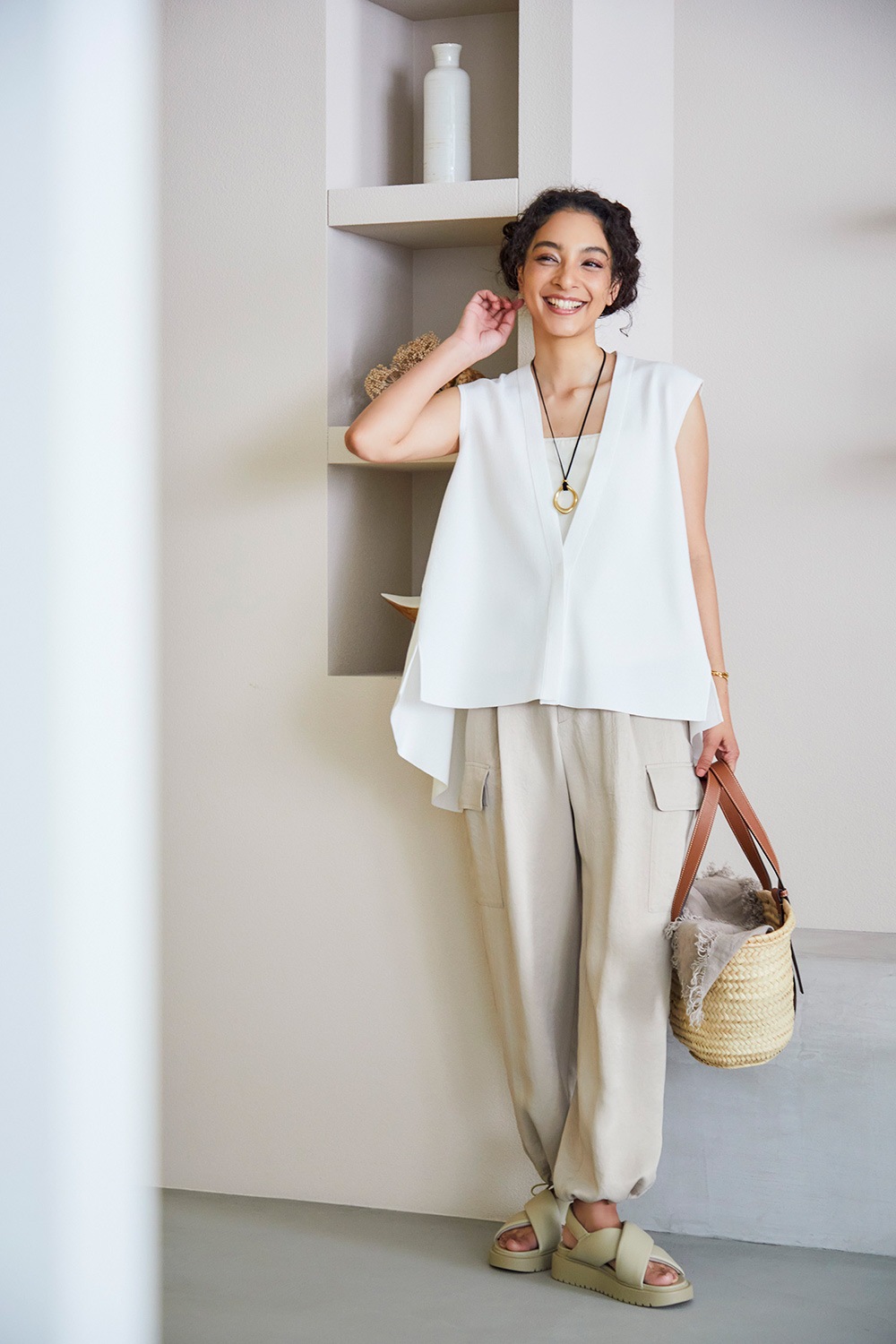 【再販】オーバルカーブコードネックレス（金属アレルギー対応）