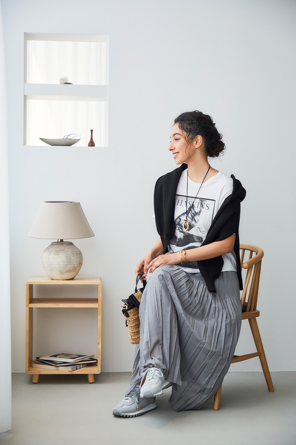 【再販】オーバルカーブコードネックレス（金属アレルギー対応）