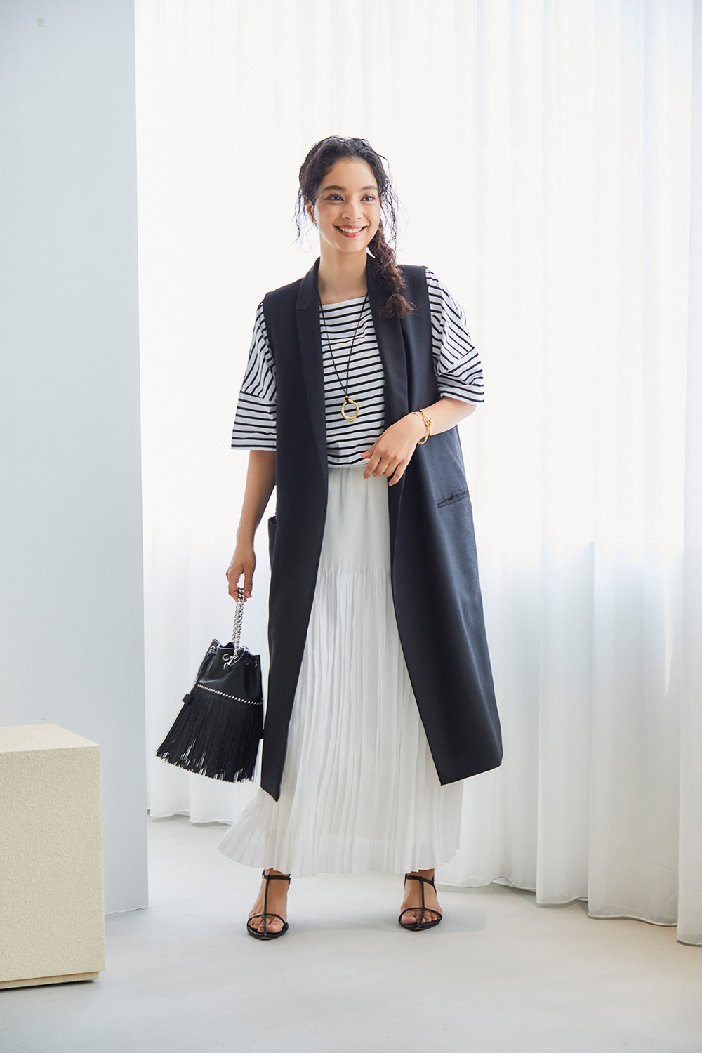 【再販】オーバルカーブコードネックレス（金属アレルギー対応）