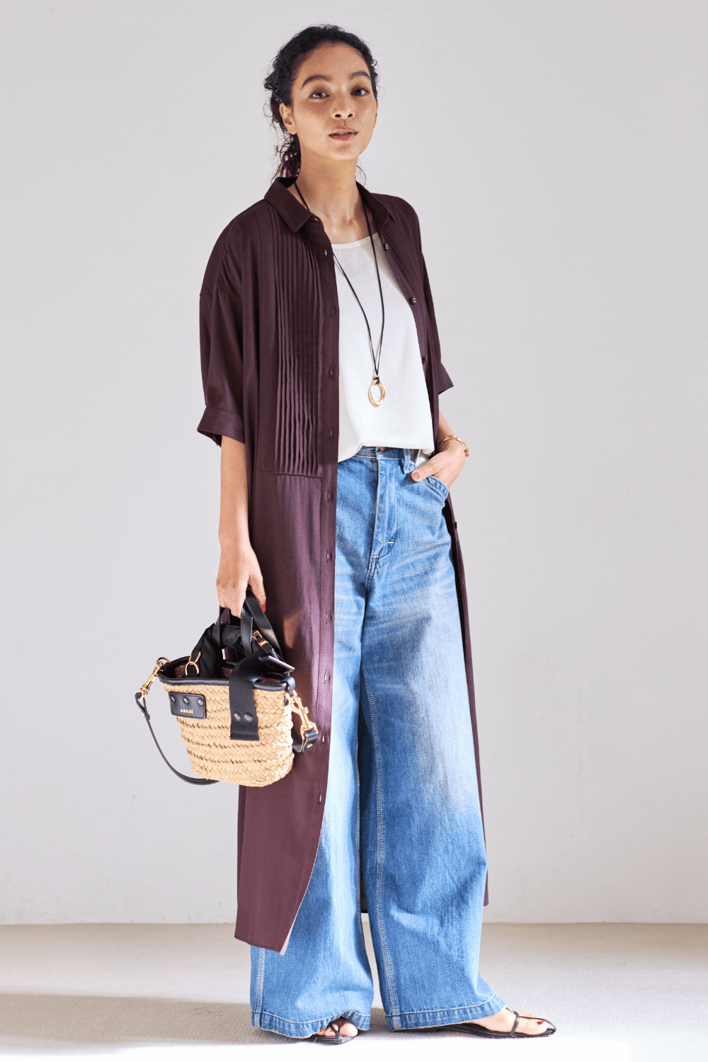 【再販】オーバルカーブコードネックレス（金属アレルギー対応）