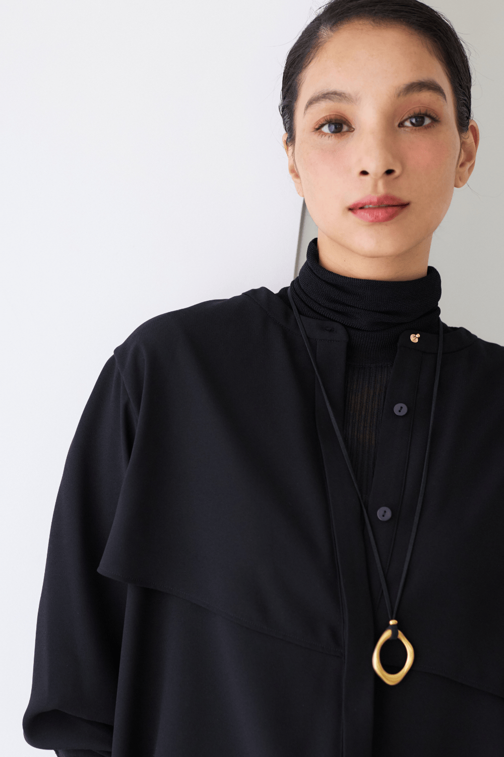 【再販】オーバルカーブコードネックレス（金属アレルギー対応）