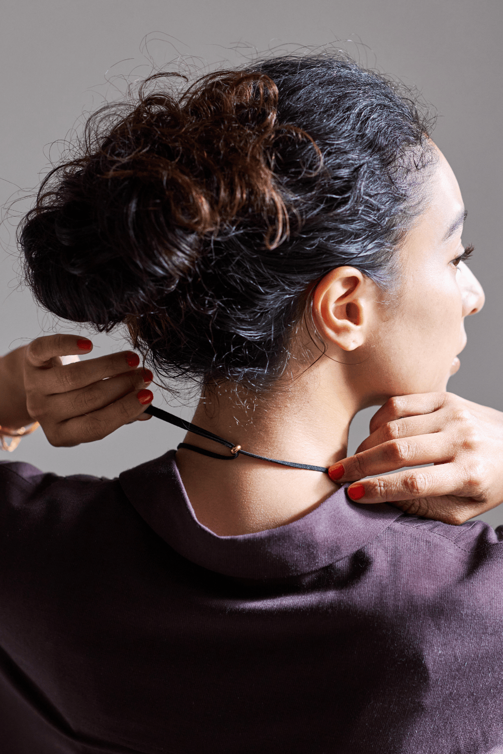 【再販】オーバルカーブコードネックレス（金属アレルギー対応）