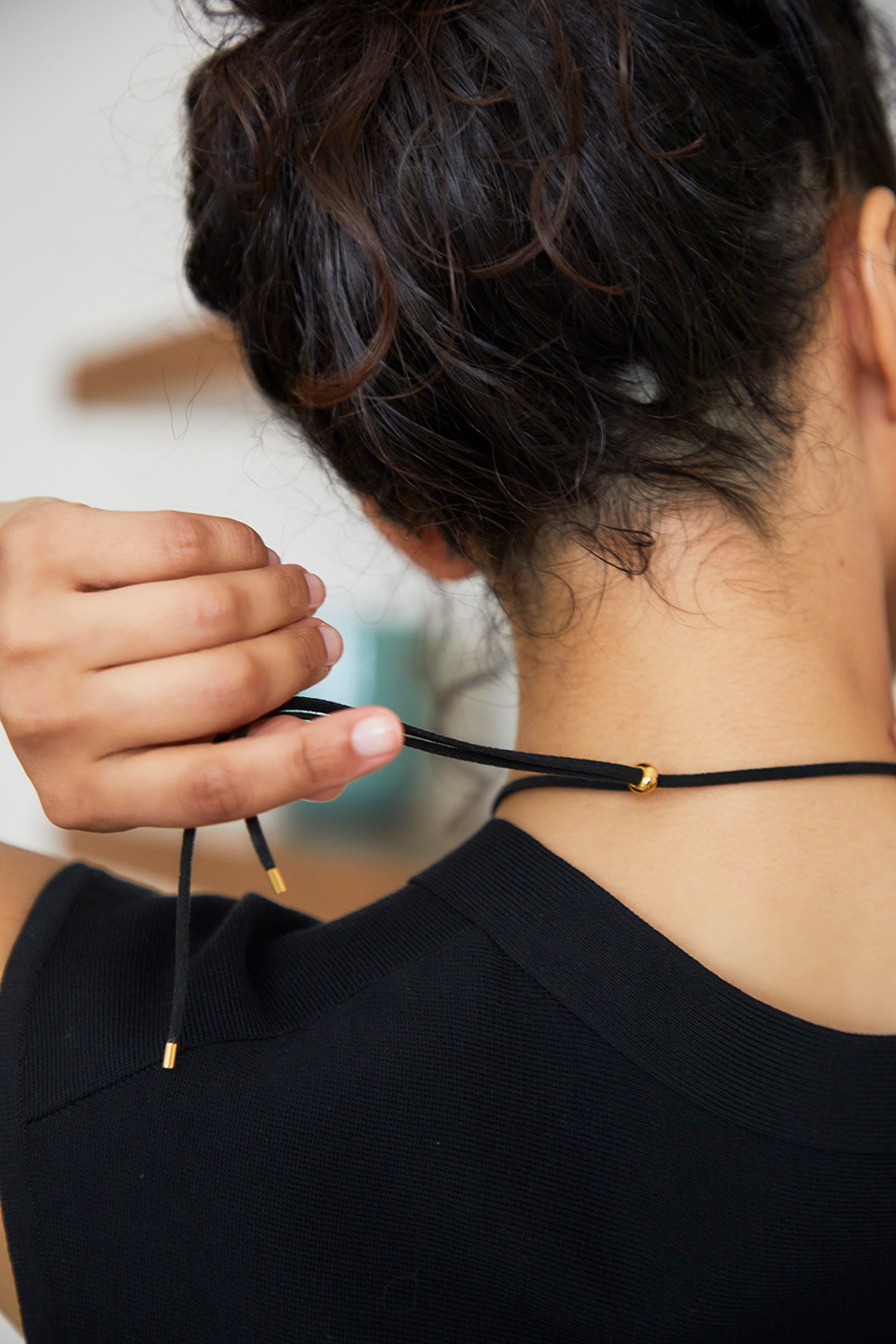 【再販】オーバルカーブコードネックレス（金属アレルギー対応）