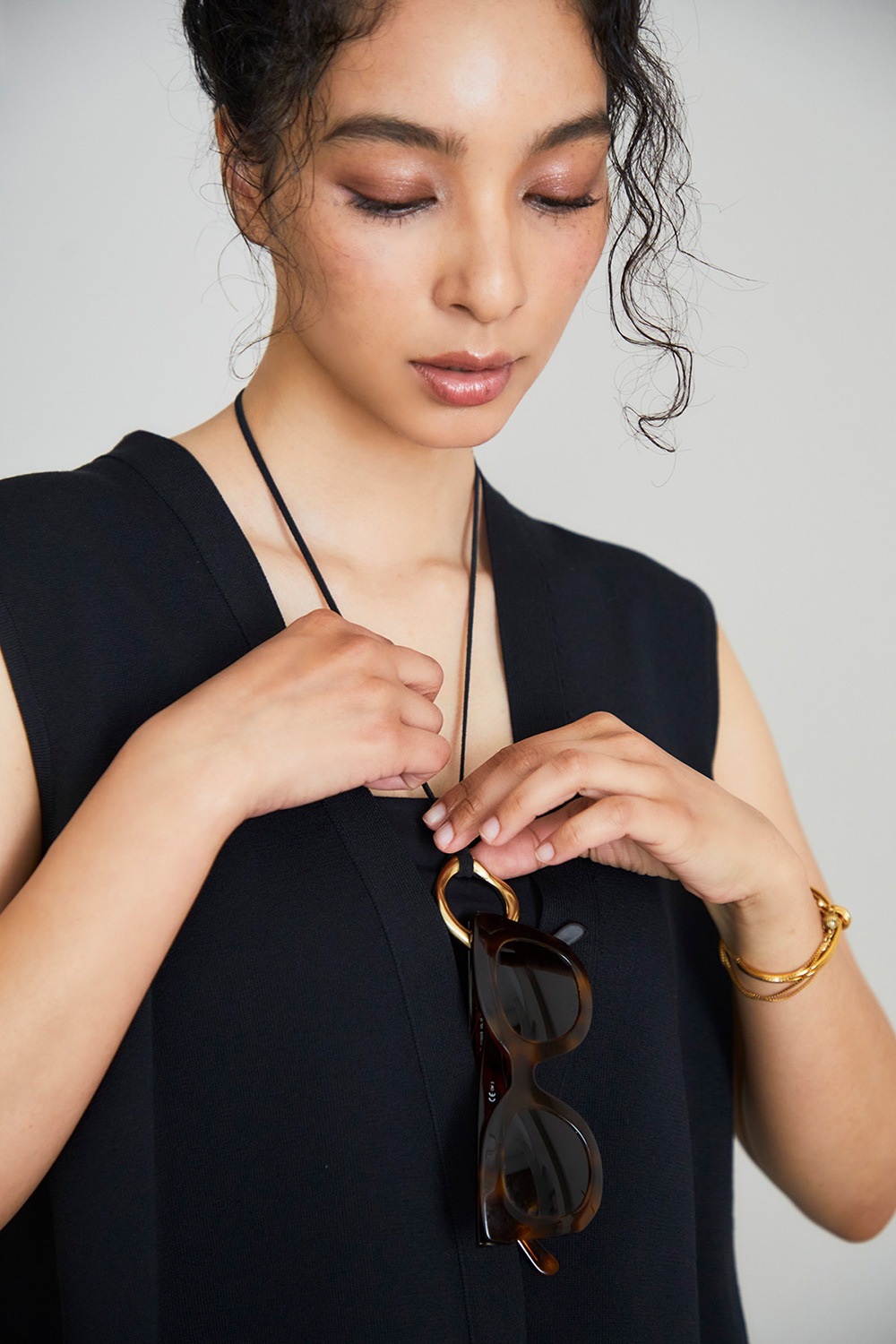 【再販】オーバルカーブコードネックレス（金属アレルギー対応）