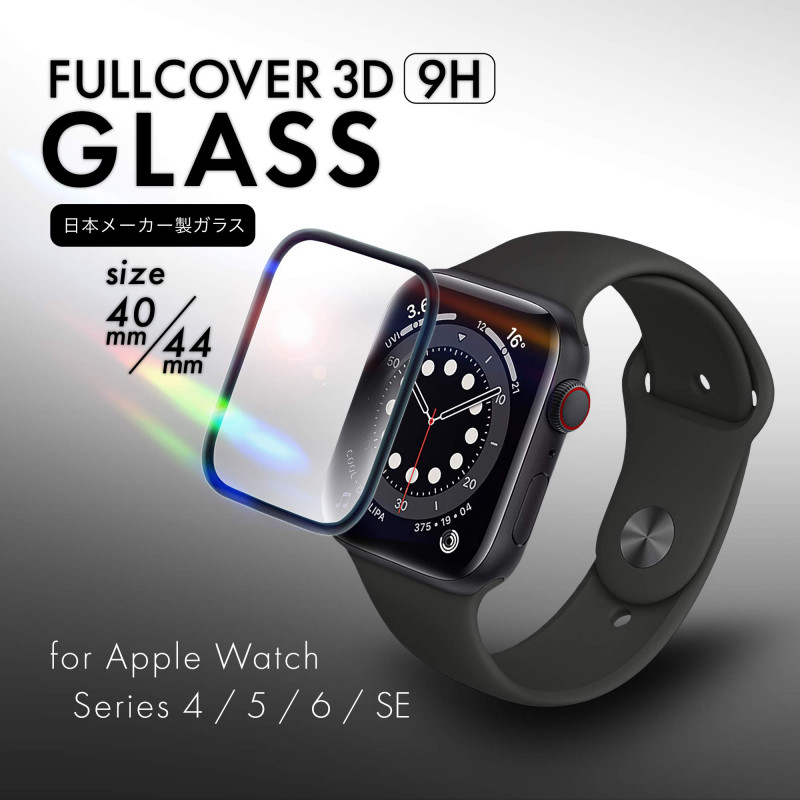 Apple Watch�� 3D �����ݸ�饹 FULL COVER 3D GLASS(ET-ZG-AWBK)