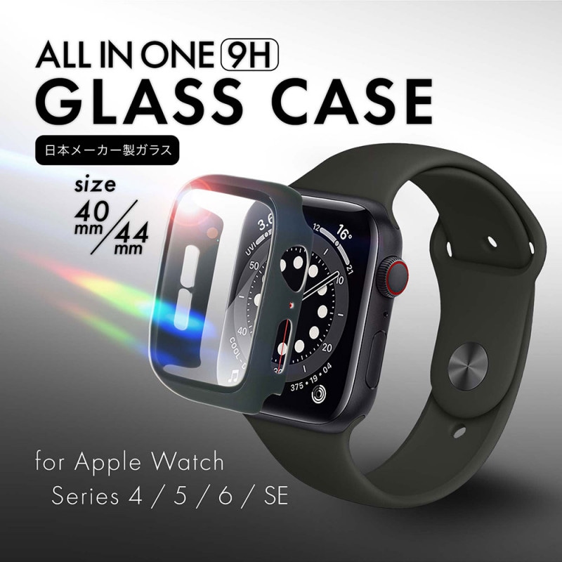 Apple Watch 饹η ݸ ALL IN ONE GLASS CASE(ET-CG-AWBK)