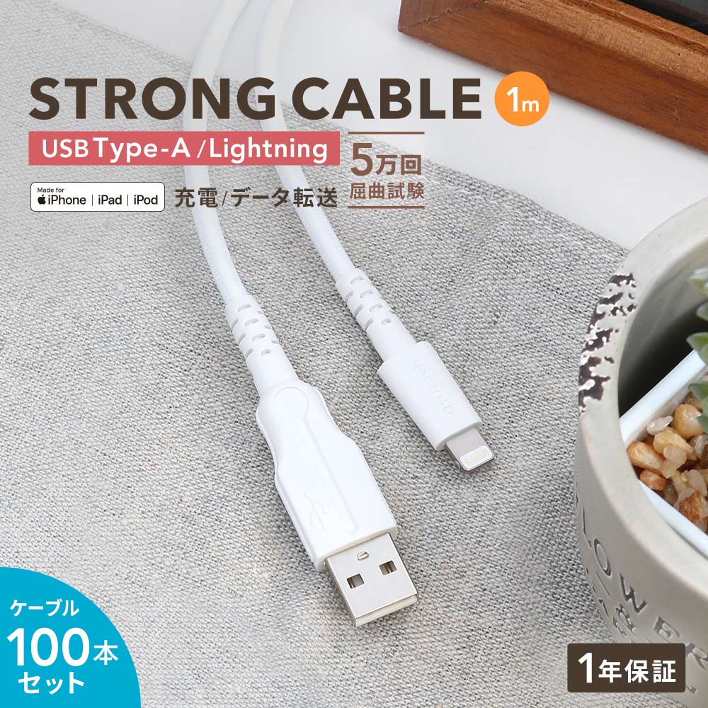 100本セットiPhone 充電ライトニングケーブル