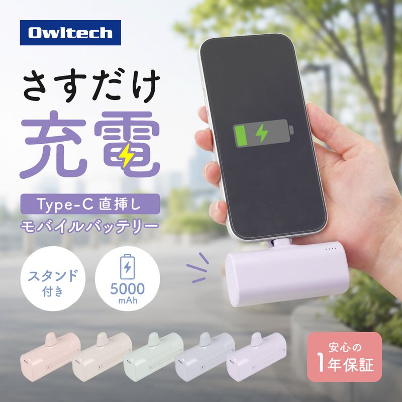  ����ϩ�����5000mAh ����15W���� USB Type-C���ͥ���ľ�ޤ���Х���Хåƥ꡼ OEC-LPB5019CD