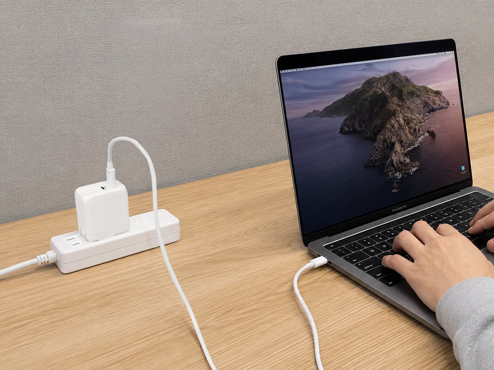 USB Type-C�����֥���° ����PD45W���� GaN���� USB Type-C��2 AC���Ŵ� OWL-AC4501-C15-WH