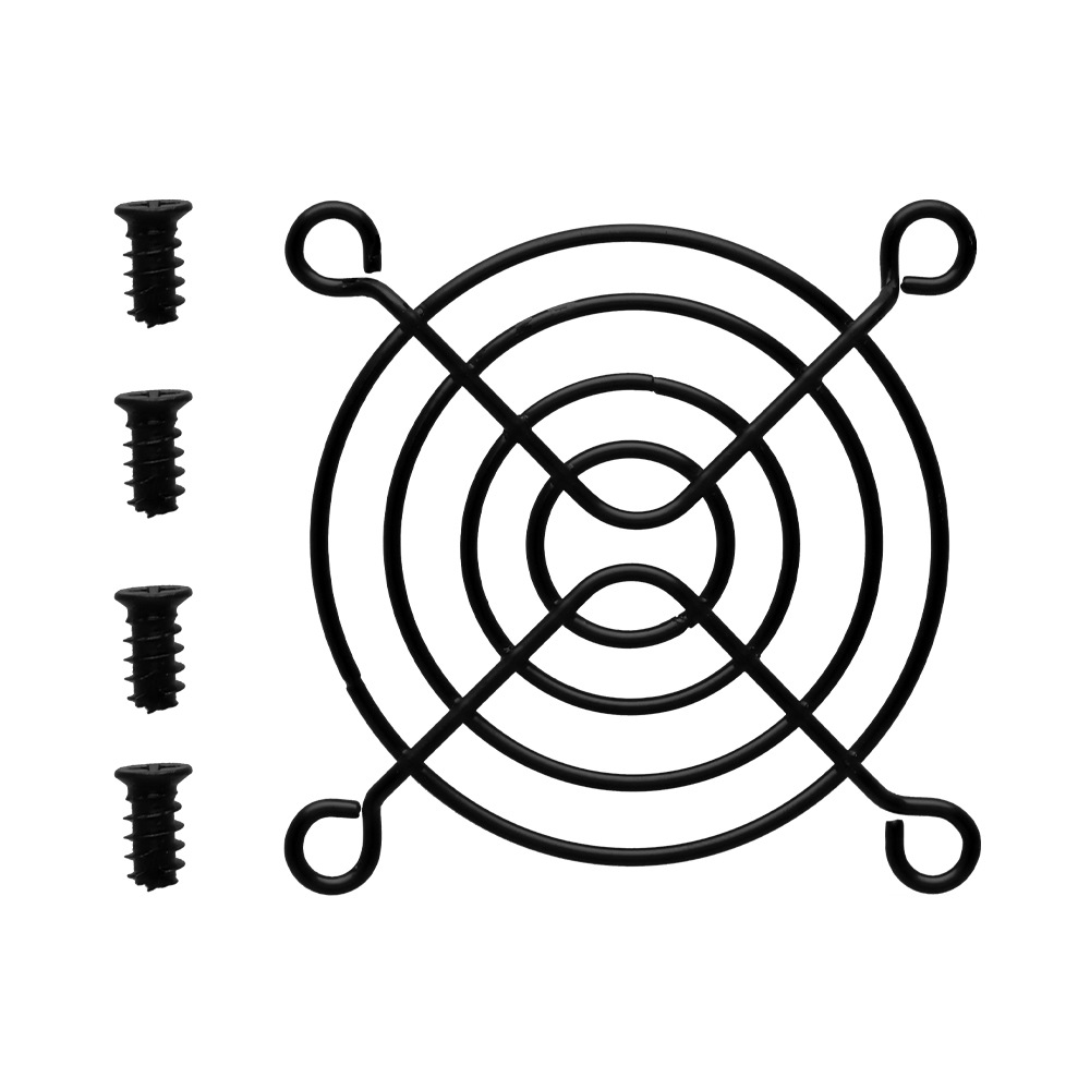 ケースファン用 金属製 ファンガード ブラック 2個セット 6cm(OWL-FANGUARD06-2P)