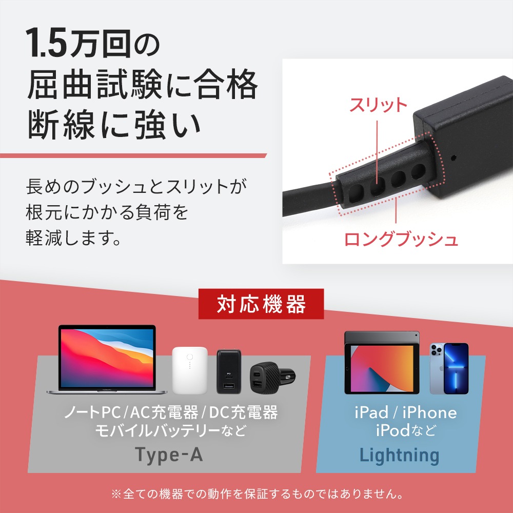 ���̡�����ѥ��� ξ��������꼰 USB Type-A to Lightning�����֥� 1.2m (OEC-CBR2AL12)