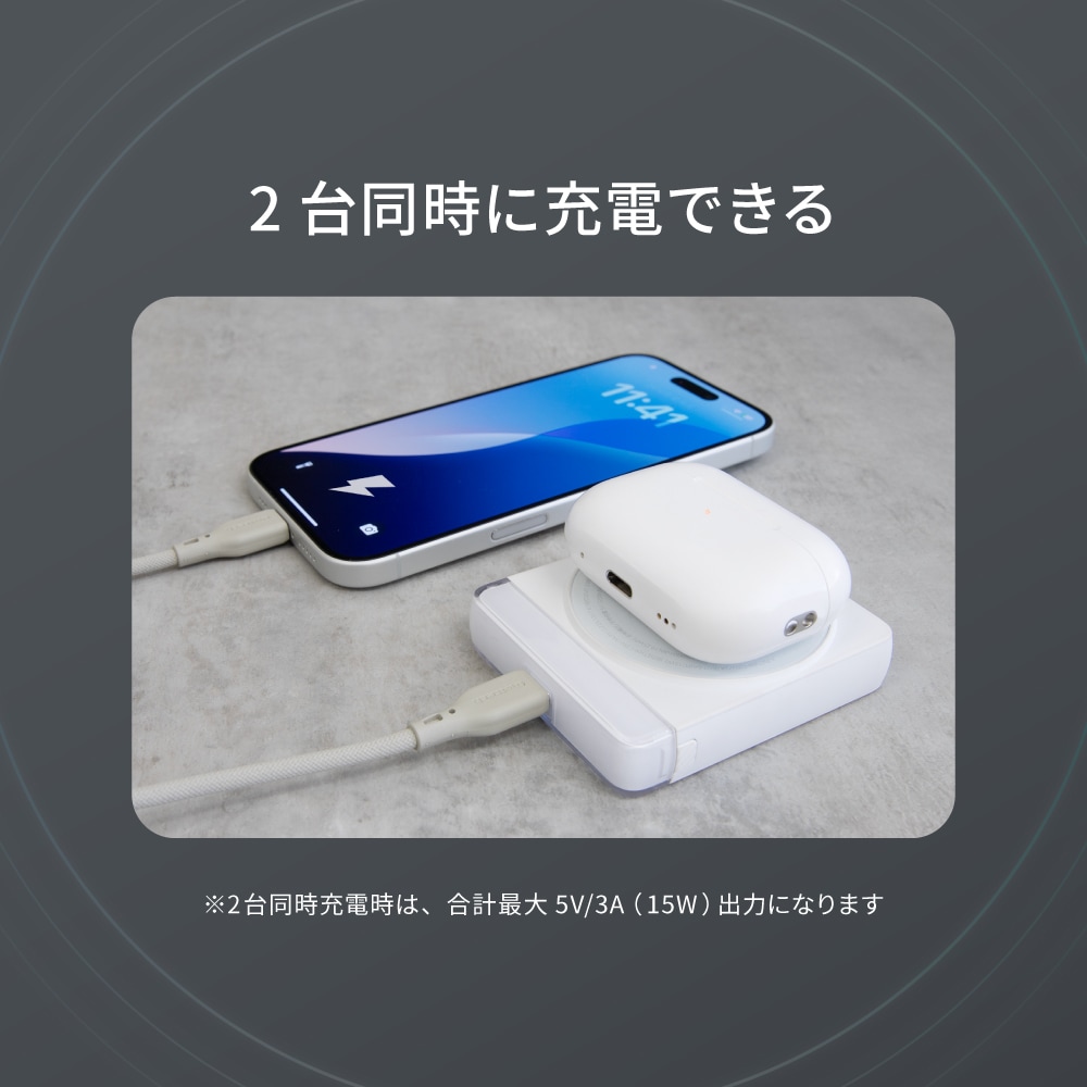 ����ϩ�����5000mAh PD20W�����б� USB Type-C������ �ޥ��ͥåȼ��磻��쥹�����б� ��Х���Хåƥ꡼ OEC-LPB5023MG