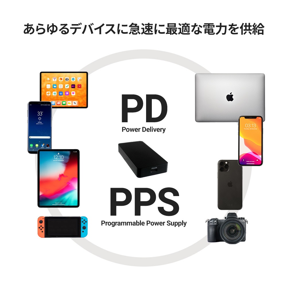 薄さ1.25cmウルトラスリム USB Type-C 1ポートAC充電器 (OWL-APD65SC1-BK)