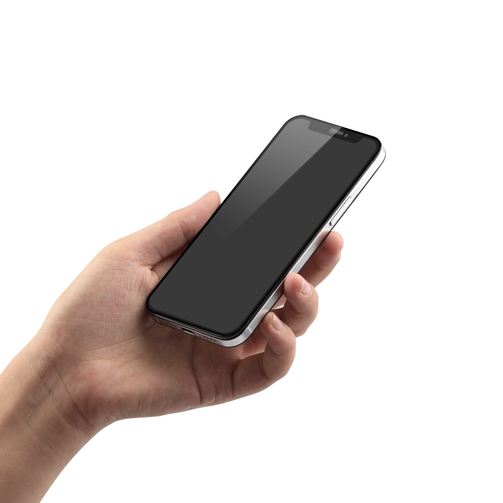 iPhone 12 mini (5.4インチ) 用 貼りミスゼロ かんたん3ステップ貼り付けキット付き 全面保護 強化ガラス 光沢(OWL-GSIC54F-CL)